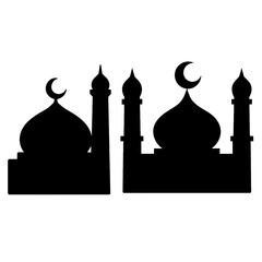 Mosque Silhouette Vector Icons.
Mosque silhouette icon set.