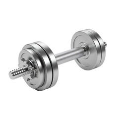 Silver Dumbbell Illustration Isolated on a Transparent Background