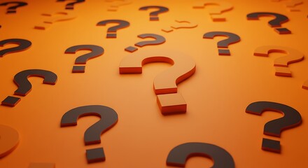 Question Marks Scattered on Surface Abstract Visual