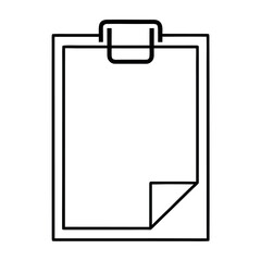 Minimalist clipboard with a single sheet of paper outline