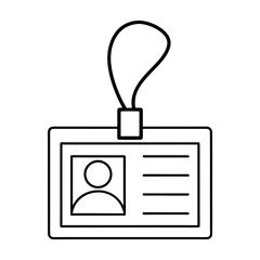 Office id card with lanyard outline design