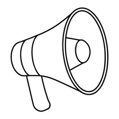 Simple outline megaphone for announcements and promotions