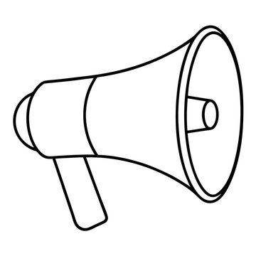 recommend clip art: Simple outline megaphone for announcements and promotions