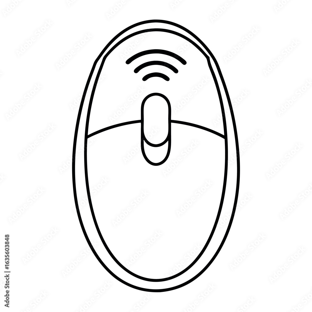 Aufkleber minimalist outline of a simple wireless computer mouse