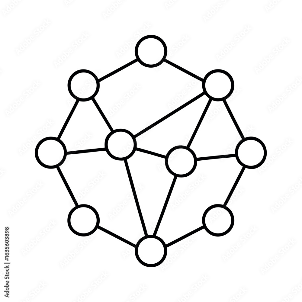 Aufkleber minimal interconnected dots network graphic with clean lines