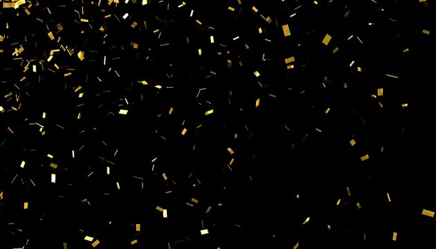 Golden confetti falling on black background (1)
