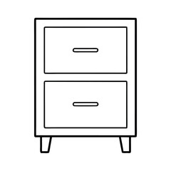 Clean line art two drawer office cabinet icon