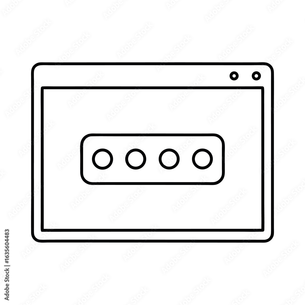 Poster abstract password entry field with dotted outline and input dots