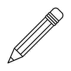 Minimalist sharp pencil with eraser end vector illustration