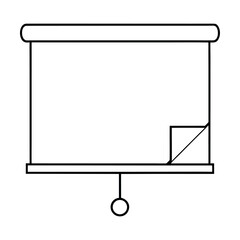 Classic roll down projector screen for presentations and education