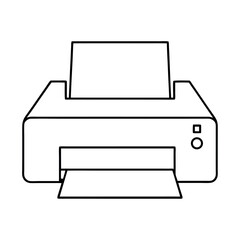 Minimalist line art compact printer illustration
