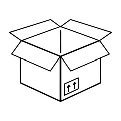 Clean outline of a shipping box or parcel for logistics and delivery