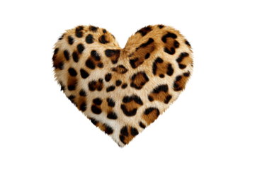 Leopard print heart with a transparent background