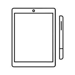 Minimalistic outline of a slim tablet device