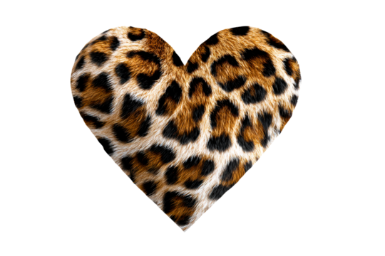Heart shape with leopard print design for decor