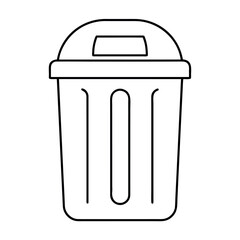 Minimalist outline of a clean trash bin icon