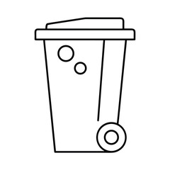 Minimalist trash can outline icon for recycling and waste management