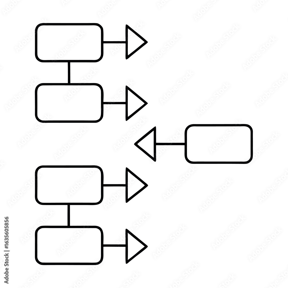 Poster minimalist connected arrows outline for workflow and process visualization