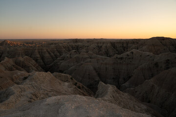 Badlands National Park during sunset, South Dakota