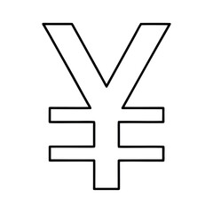 Clean outline yen symbol design element