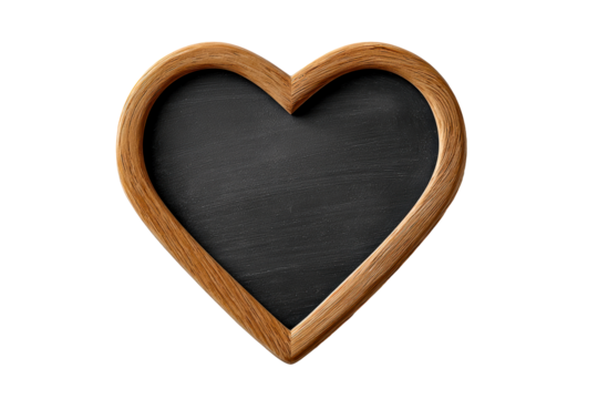 Heart shaped chalkboard with wooden frame