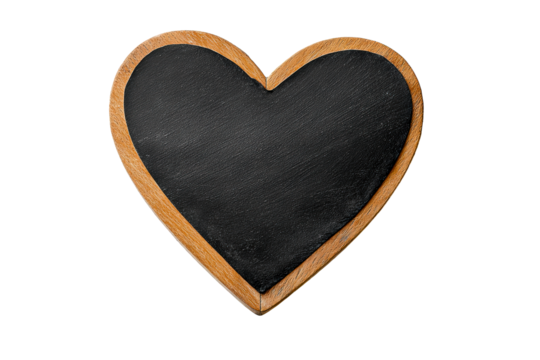 Heart shaped chalkboard on transparent background