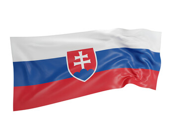 Slovakian Flag Waving Isolated on Transparent Background Realistic 3D Render