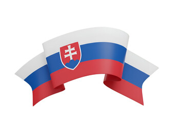 Slovakian Ribbon Flag Illustration With Waving Red Blue White Colors