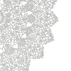 White Lace Doily Detail Isolated on Transparent Background Photo