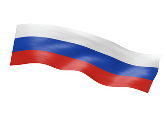 Fototapeta premium Waving Russian Flag Illustration Isolated on Transparent Background Symbol