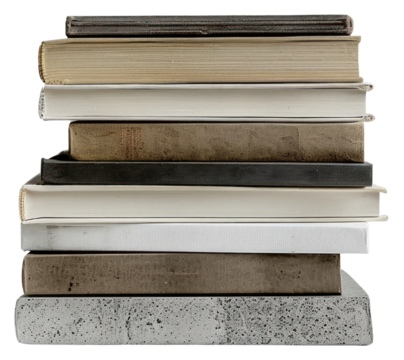 PNG Stacked books on minimalist background