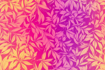 Vibrant Gradient Leaves Pattern as an Abstract Background Seamless Wallpaper