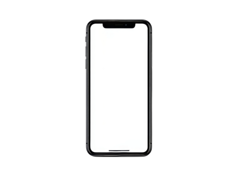 Modern smartphone mockup blank screen isolated black background, Isolated On White Background, Png Transparent