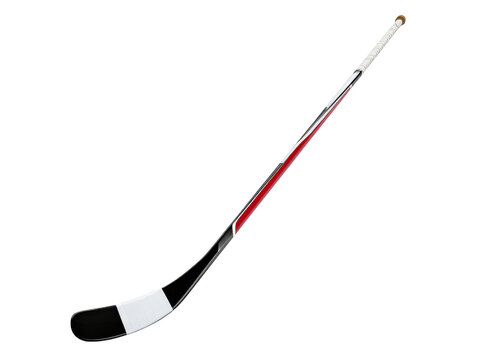 Professional ice hockey stick black red white design, Isolated On White Background, Png Transparent