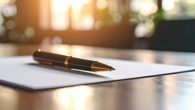 Pen on paper tabletop