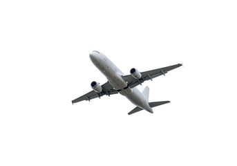 Airplane in Flight: Aerial Perspective of a Passenger Jet Isolated on Transparent Background
