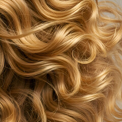Naklejka premium Realistic Photo of Wavy Golden Hair with Light Reflections
