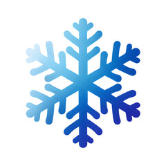 Fototapeta premium Elegant Snowflake Illustration with Gradient Blue on transparent backdrop Graphic Design