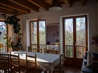 Dinner table in moutain home