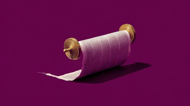 Exploring Torah reading with a vibrant scroll and yad in a synagogue