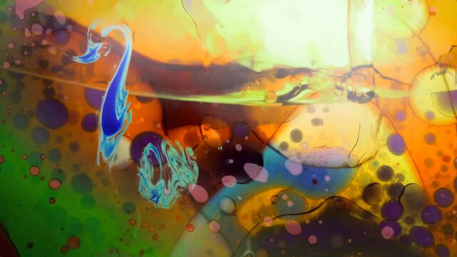 Authentic psychedelic liquid light show using the same methods as 1960's and 1970's projections at classic acid rock shows. Light art. 5 of 14 in a series that seamlessly connect.