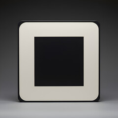 Square Frame Illustration with Black Center and White Border on Gray Background