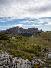 Mountain landscape with clouds
