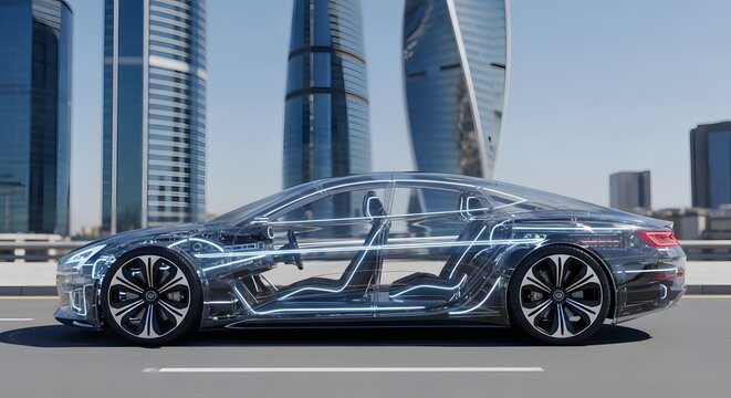 Futuristic Transparent Car