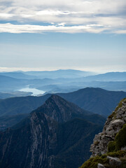 Fototapeta premium mountain landscape with clouds with lakes