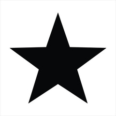 Solid black five pointed star shape on a white background black star simple