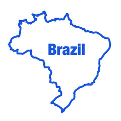 BRAZIL MAP made with blue out line