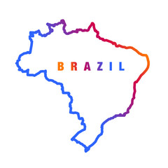 BRAZIL MAP with colorful outline