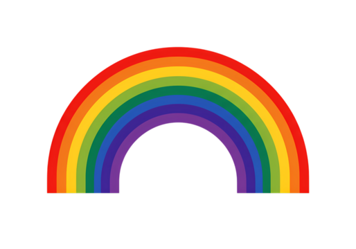 Pixel Art Rainbow: Vibrant Spectrum Graphic Design Element Isolated on Transparent Background