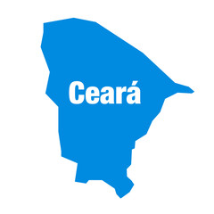 Ceara State of Brazil vector map in blue color